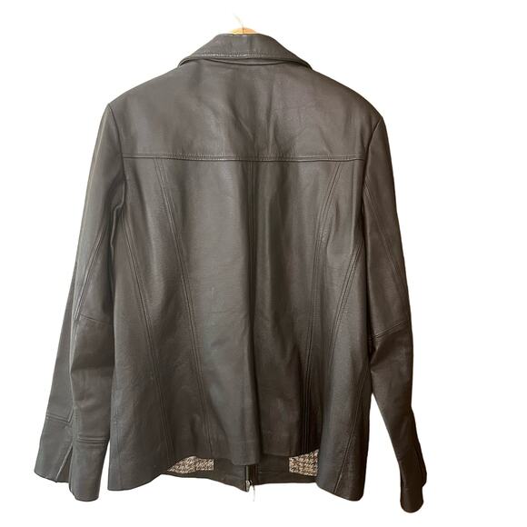 Covington Brown Genuine Leather Lined Classic Dark Academia Jacket Women's XL - Picture 2 of 6